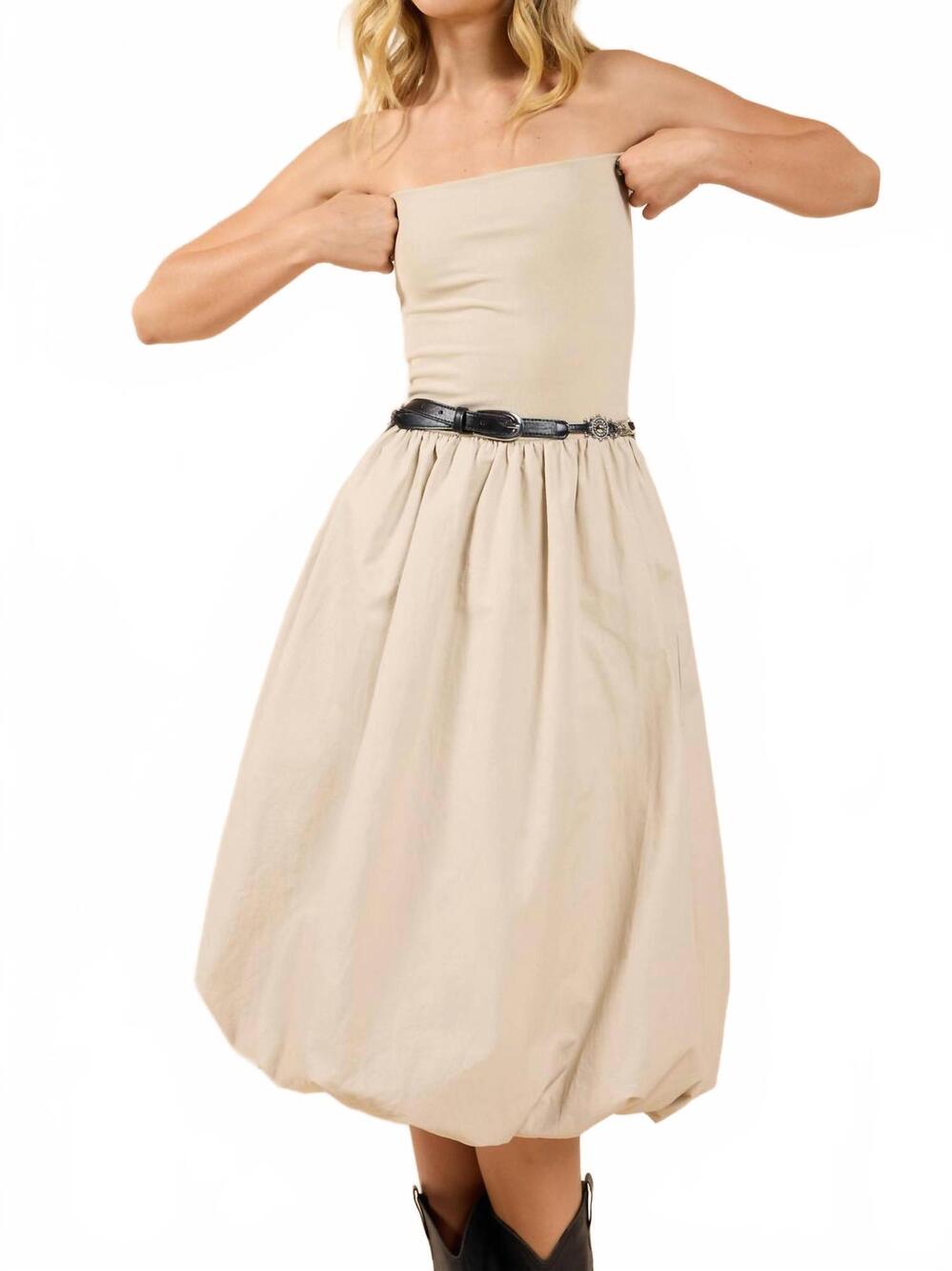 NEW SADIE & SAGE happier now strapless tube bubble dress in ash - Picture 6 of 10